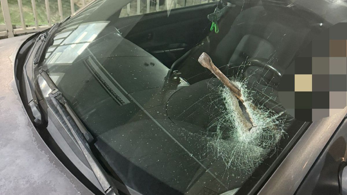 West Bank terror attack: Iron bar hurled through car windshield on Route 5