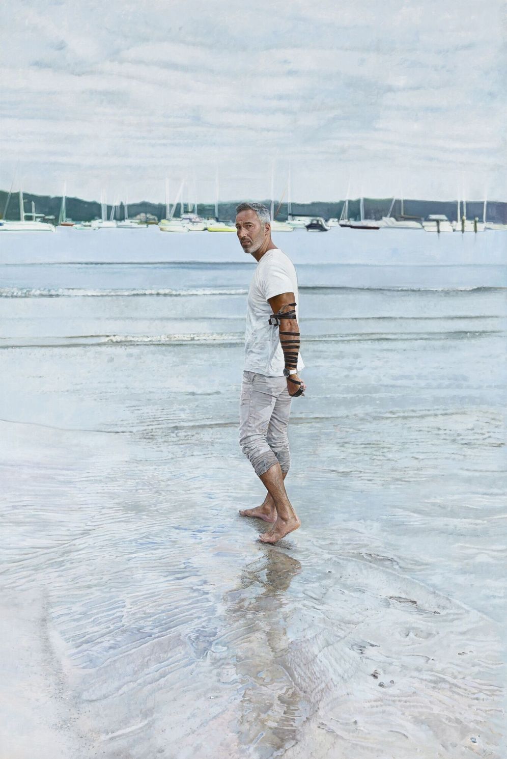 Réseaux sociaux 27A Tableau primé "Alex with his tefillin in the sea"