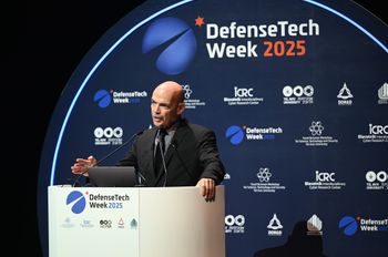Brigadier General (Res.) Dr. Danny Gold speaking at DefenseTech Week 2025