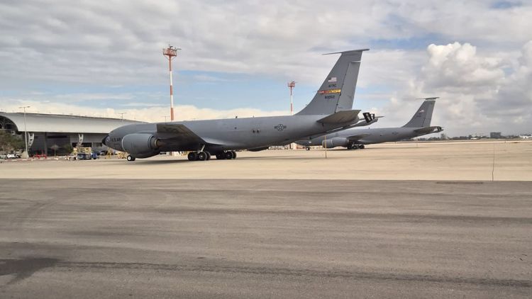Des avions ravitailleurs américains à l'aéroport Ben Gourion en Israël