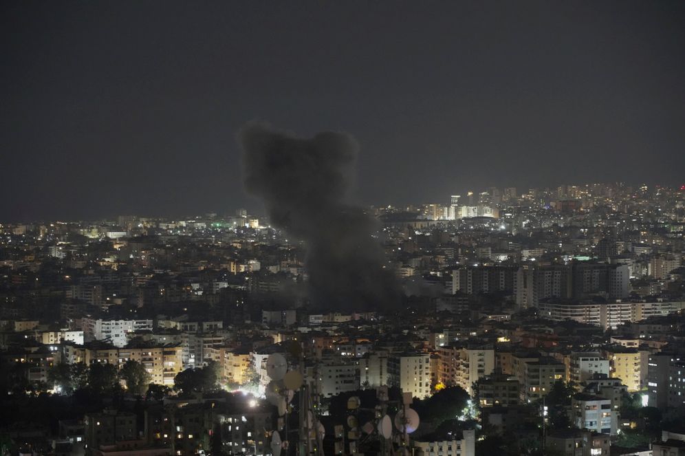 Smoke rises following an Israeli airstrike on Dahiyeh in the southern suburb of Beirut, Lebanon

