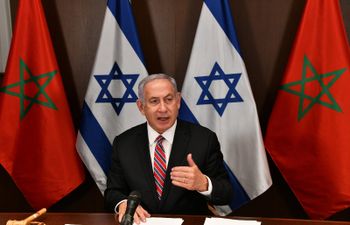 Israeli Prime Minister Benjamin Netanyahu delivers remarks at the cabinet meeting following government's ratification of upgrading ties with Morocco, on January 24, 2021.