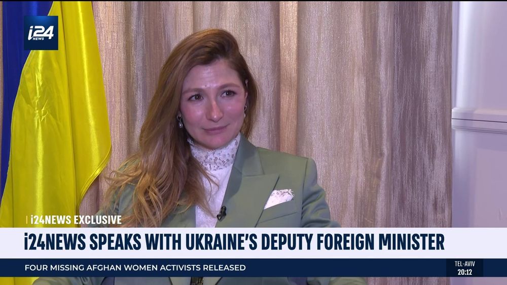 Emine Dzheppar, Ukraine's Deputy Foreign Minister, speaks to i24NEWS, February 13, 2022, Tel Aviv, Israel.