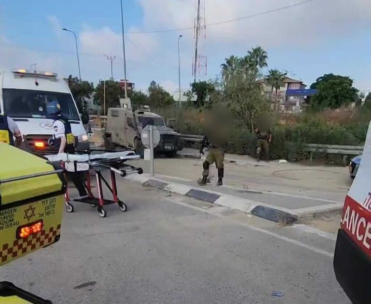 Scene of a terrorist drive-by shooting attack near Nabi Elyas, in the West Bank