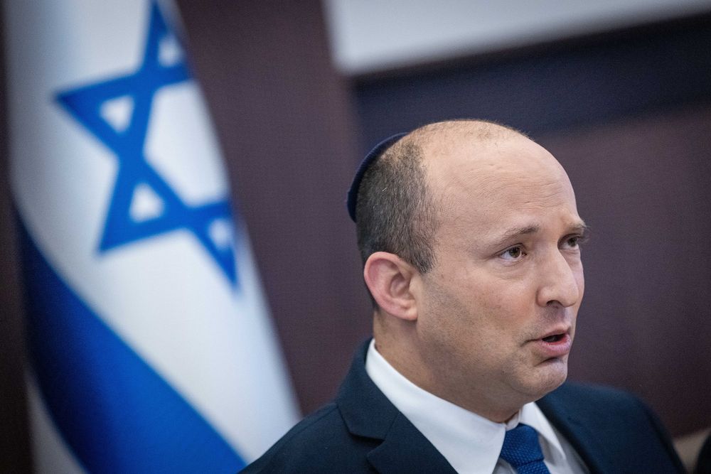 Le Premier ministre israélien Naftali Bennett lors d'une réunion du cabinet à Jérusalem le 5 septembre 2021