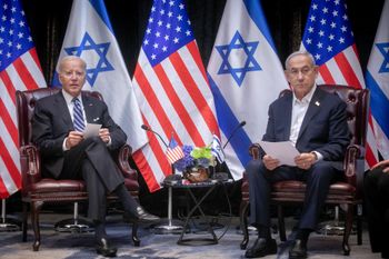 Israeli Prime Minister Benjamin Netanyahu meets with United States President Joe Biden in Tel Aviv,