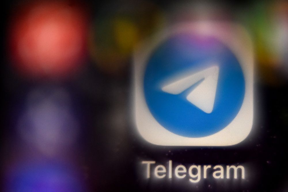 Logo of the Telegram app on a smartphone screen