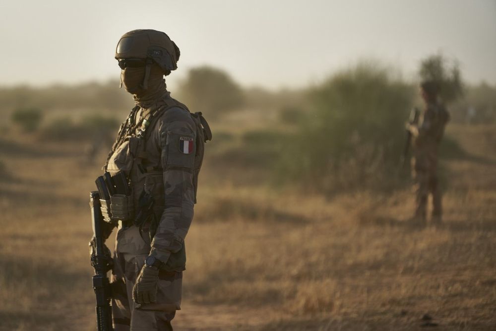 Soldiers from the French Army in Sahel monitor a rural area in northern Burkina Faso.