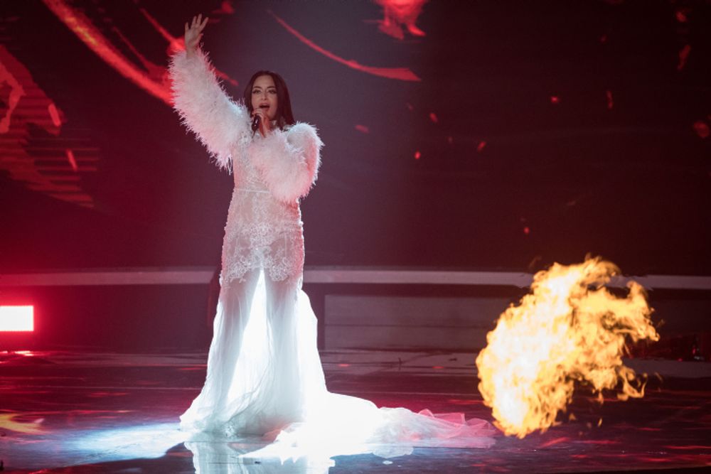 La chanteuse israélienne Maya Buskila chante dans l'émission "The Next Star to the Eurovision", le 12 février 2019.