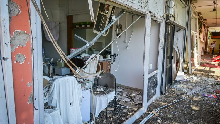 Rocket impact area in Kiryat Shmona 
