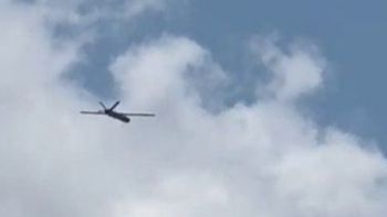 A Hezbollah drone flies overhead, deep in Israeli territory