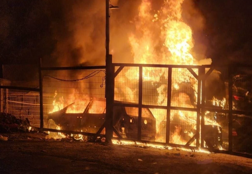 Suspected arson in the West Bank town of Hawara