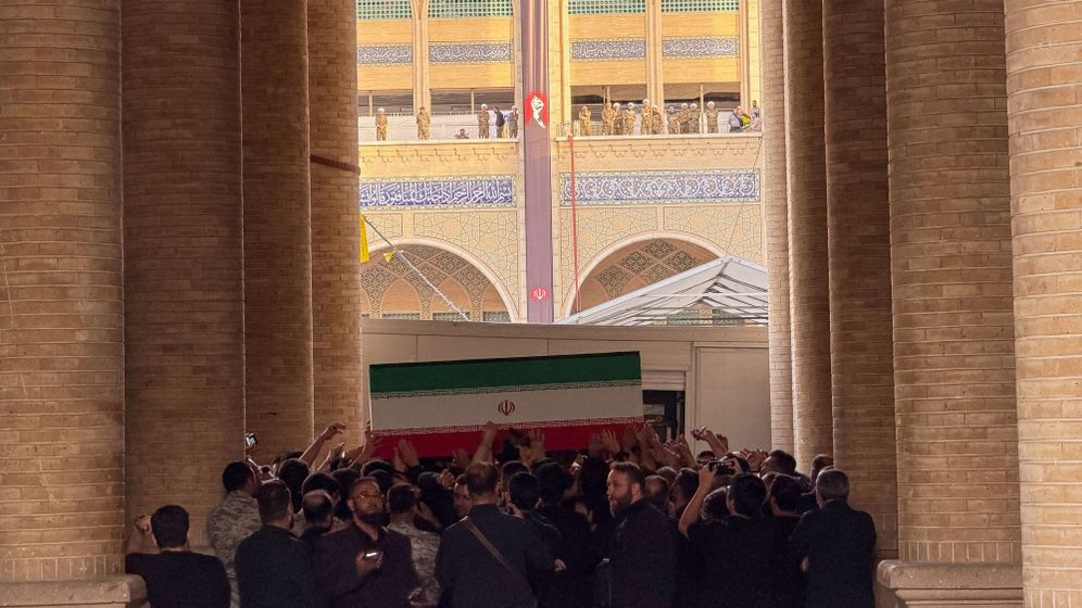 (AP Photo/Vahid Salemi) The coffin of Iranian Supreme Leader Ayatollah Ali Khamenei is carried into the Mosalla Grand Mosque ahead of his funeral ceremonies in Tehran, Iran, Friday, July 3, 2026