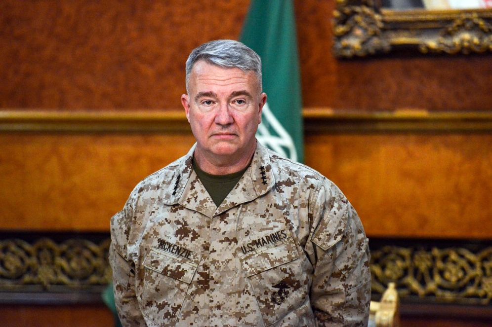 US Marine Corps General Kenneth F. McKenzie Jr., Commander of the US Central Command (CENTCOM), poses for a picture during his visit to a military base in al-Kharj in central Saudi Arabia on July 18, 2019.