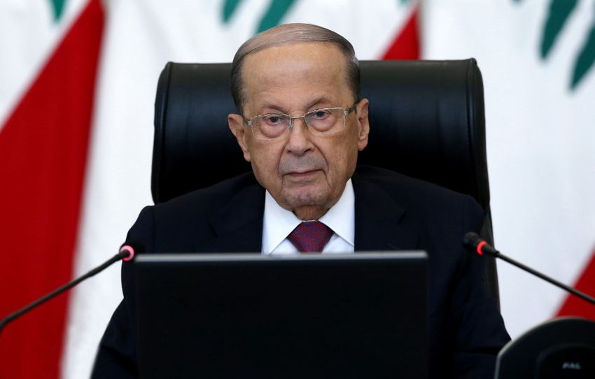 Le président libanais Michel Aoun lors d'une réunion à Beyrouth, le 25 juin 2020.