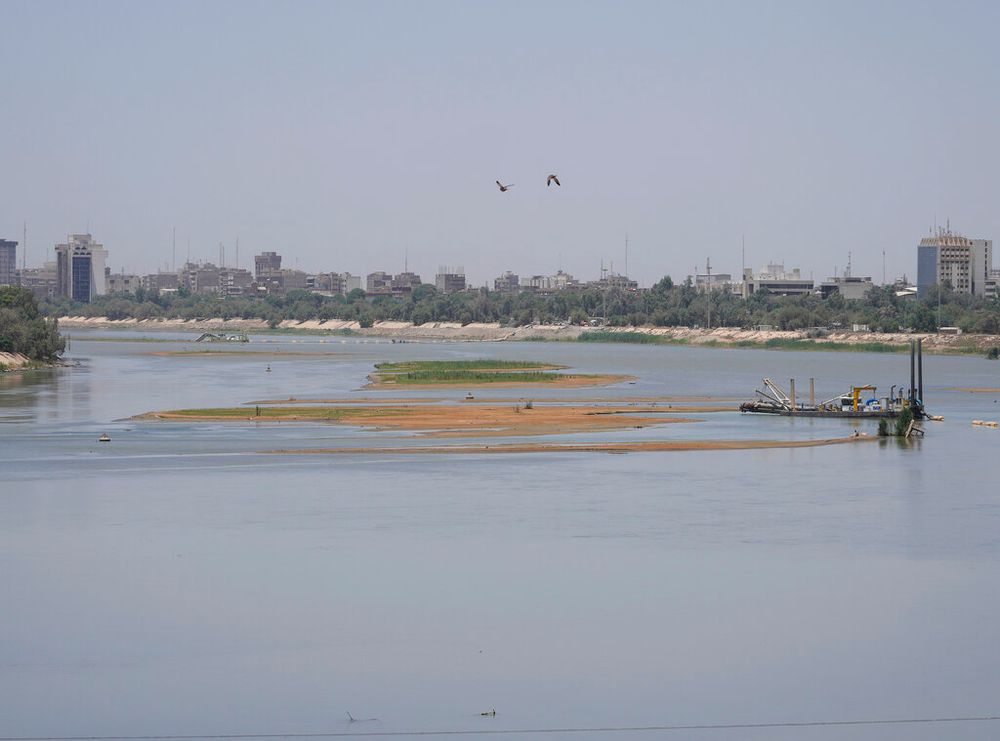 Significantly lower water levels are seen on the Tigris River, in Baghdad, Iraq, May 28, 2022.