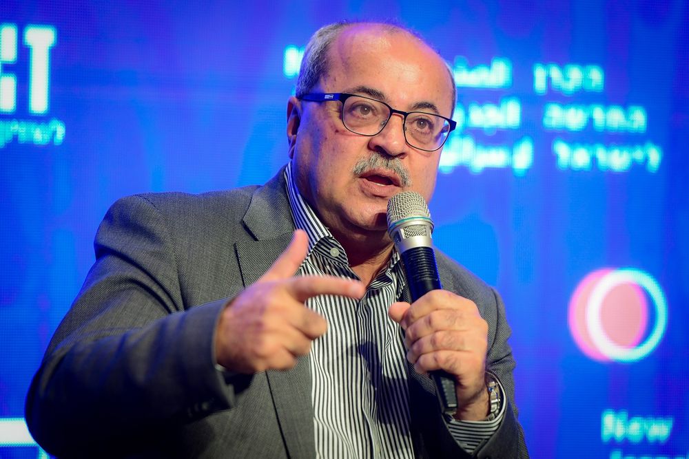 Parliamentarian Ahmad Tibi at a democracy conference in Jaffa, Israel, November 9, 2021.