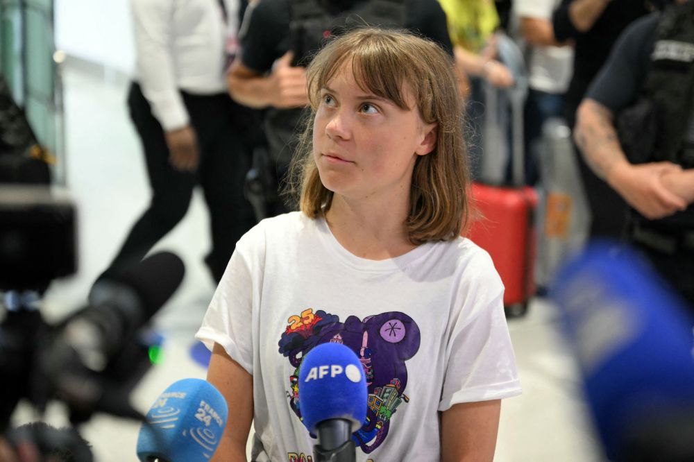 Climate activist Greta Thunberg in Paris after being expelled from Israel