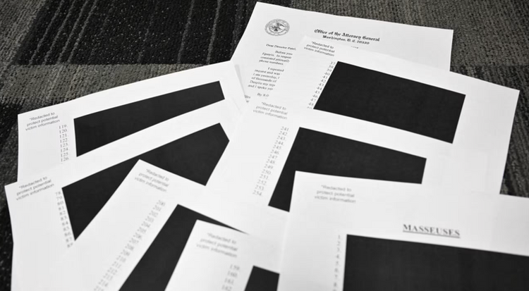 Documents relatifs à l'affaire Jeffrey Epstein publiés par le ministère de la Justice américain le 19 décembre 2025.
