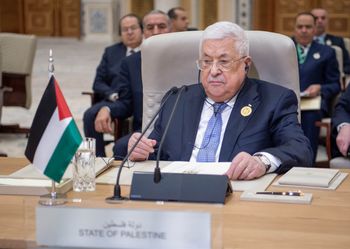 Palestinian Authority President Mahmoud Abbas attends the Gulf Cooperation Council Summit in Riyadh, Saudi Arabia, on December 9, 2022.
