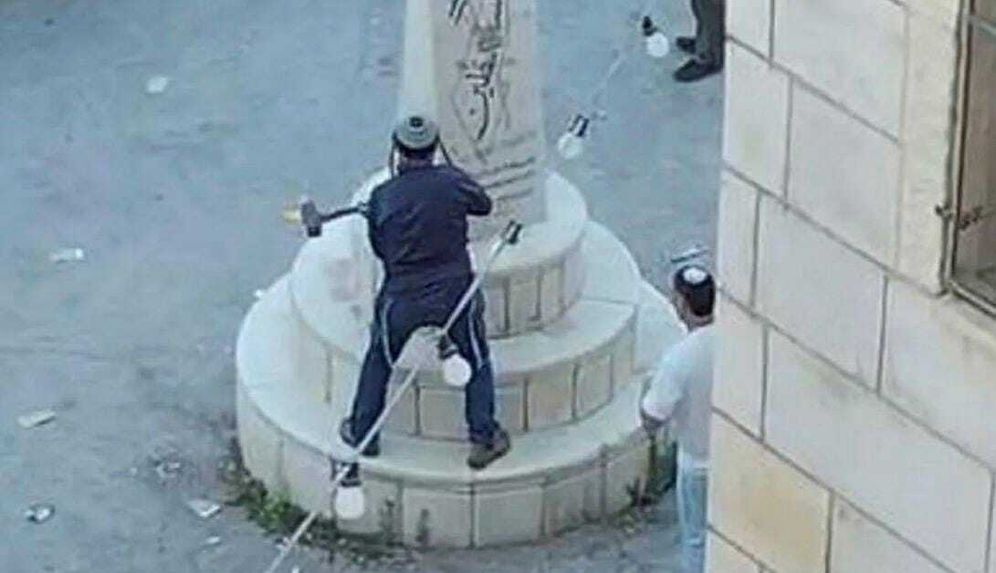 Screenshot Demolition of a Palestinian monument near Nablus