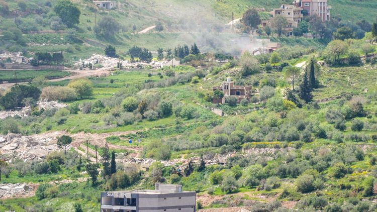 Israeli forces seen inside southern Lebanon as seen from the Israeli side of the border, April 20, 2026