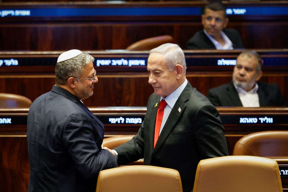 Benjamin Netanyahou et Itamar Ben Gvir à la Knesset