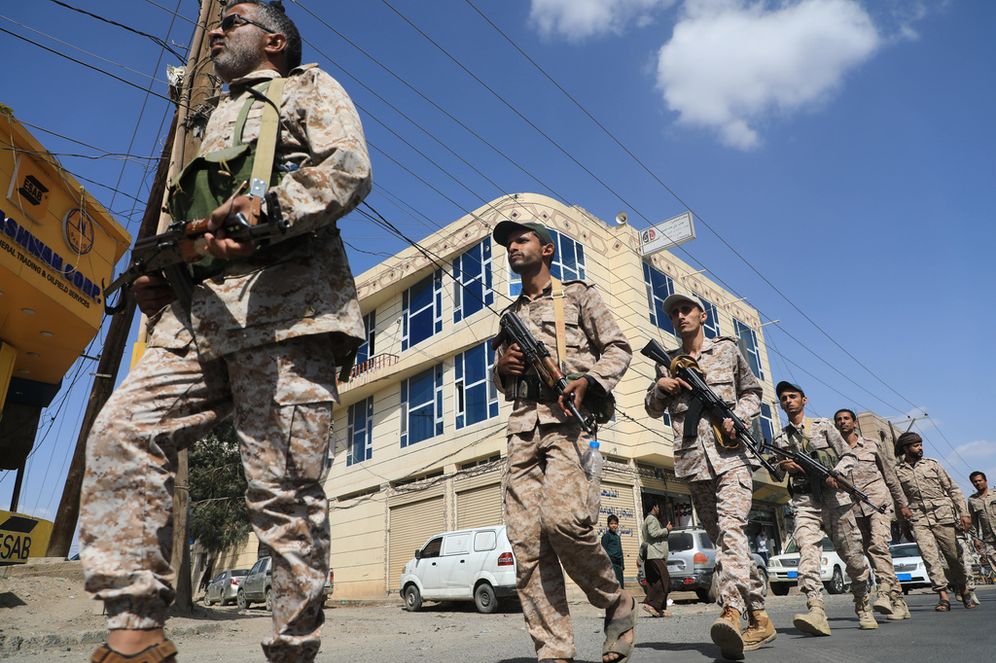 (AP Photo) Yemen's Houthi rebels march during a mobilization campaign in Sanaa, Yemen, Thursday, Sept. 10, 2026.