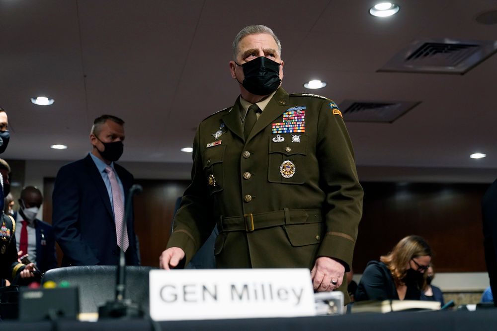 Le chef d'état-major américain, le général Mark Milley, devant une audience du Comité sénatorial des forces armées, le 28 septembre 2021, à Capitol Hill à Washington