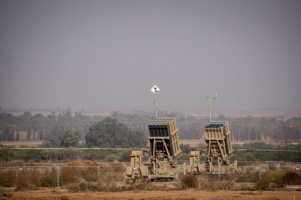 An Iron Dome battery missile set up in Sderot, Southern Israel, near the border with neighbouring Palestinian Gaza Strip on November 13, 2019. Since Israel's targeted killing of Islamic Jihad commander Baha Abu al-Ata yesterday morning, more than 220 rockets have been fired at Israel from Gaza. The Israeli air defence forces have intercepted 90 percent of the rockets. 