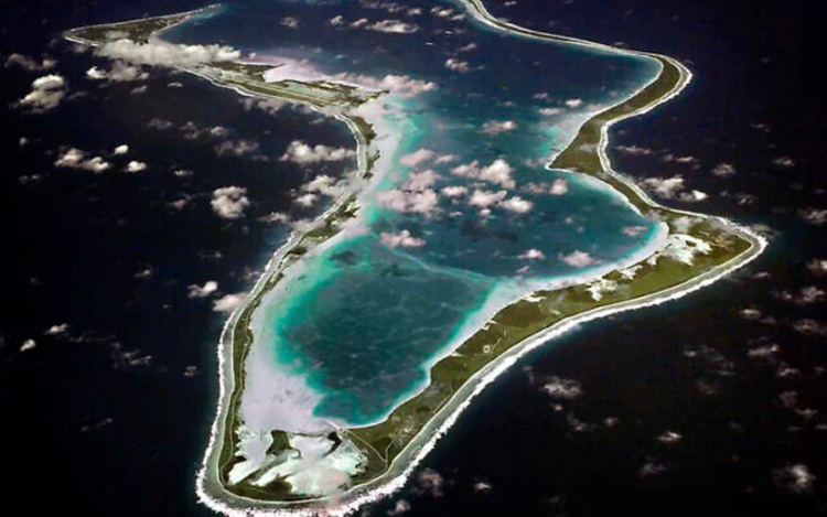 Cette image non datée, diffusée par la marine américaine, montre une vue aérienne de Diego Garcia.