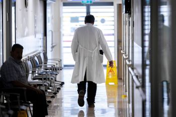 A medical worker is seen at the Hadassah Har Hazofim Hospital in Israel.