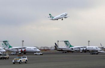 A Mahan Air passenger plane takes off from Mehrabad Airport in Tehran, Iran