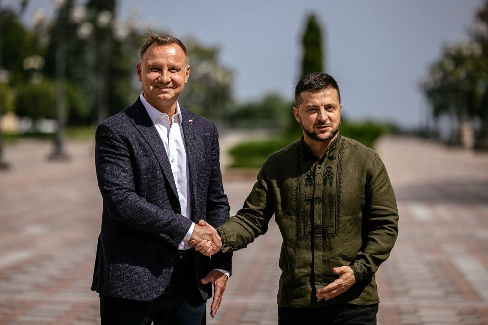 Le président ukrainien Volodymyr Zelensky et le président polonais Andrzej Duda