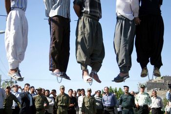 A file photo of a public execution in Iran