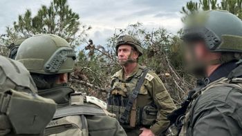 Le chef du commandement nord, le général de division Rafi Milo, est vu dans le sud du Liban, le 26 mars 2026. 