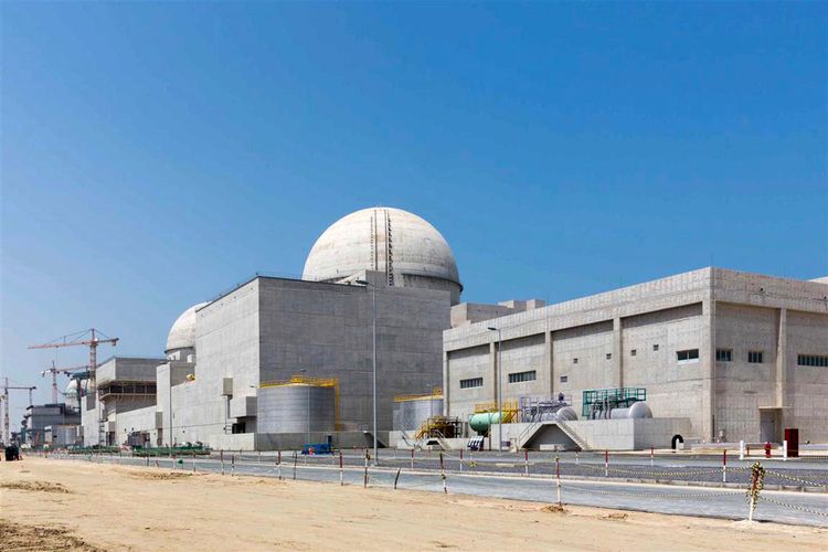 This undated photograph released by the United Arab Emirates' state-run WAM news agency, shows the under-construction Barakah nuclear power plant in Abu Dhabi's Western desert.