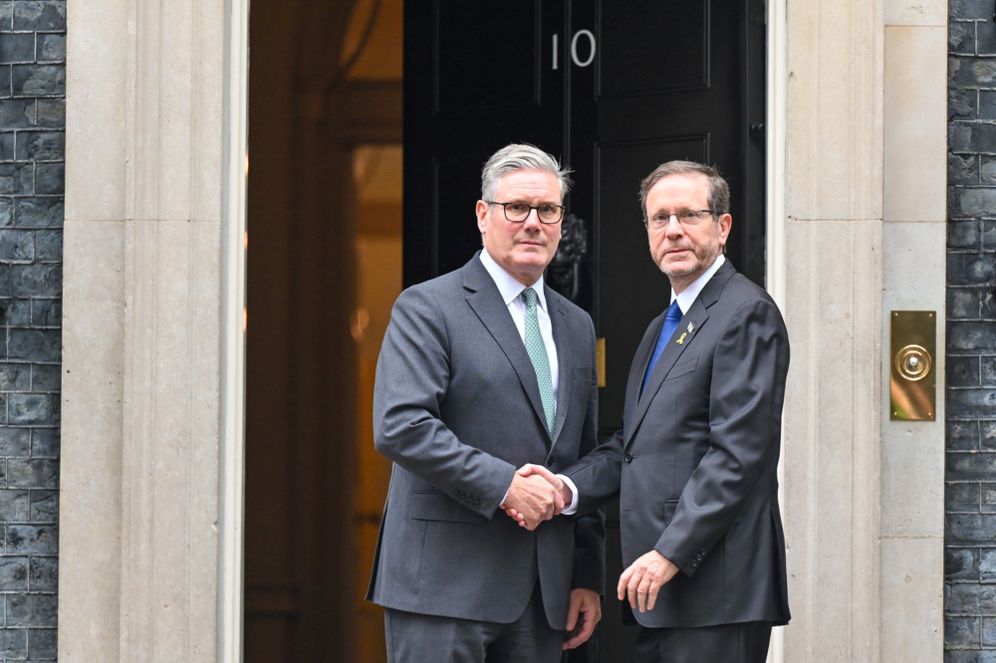 Isaac Herzog et Keir Starmer à Londres, le mercredi 10 septembre 2025