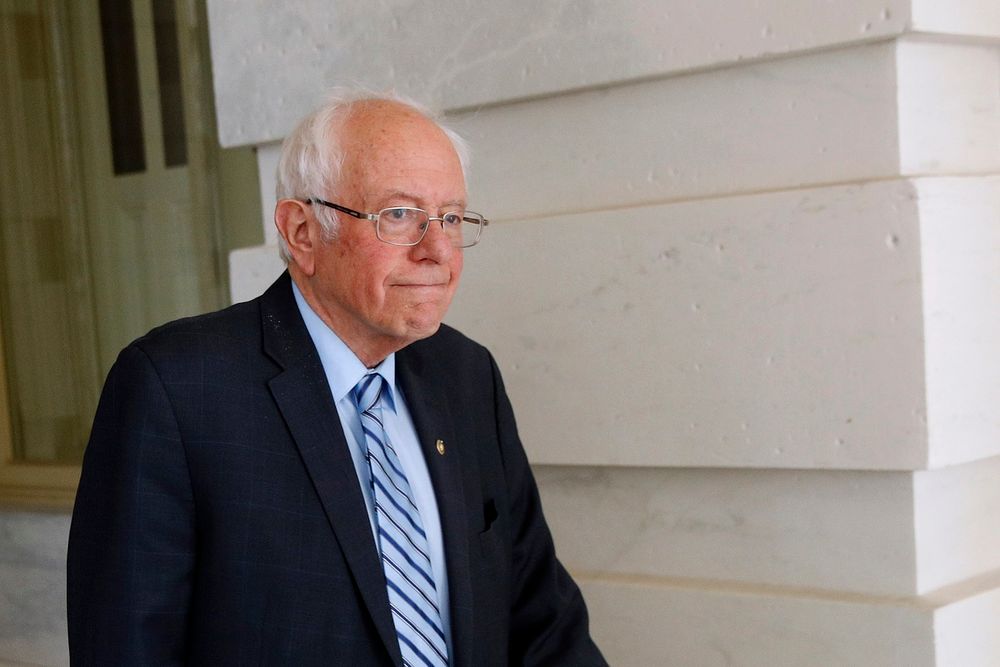 Democratic presidential candidate Bernie Sanders, departs Capitol Hill in Washington. Wednesday, March 18, 2020.