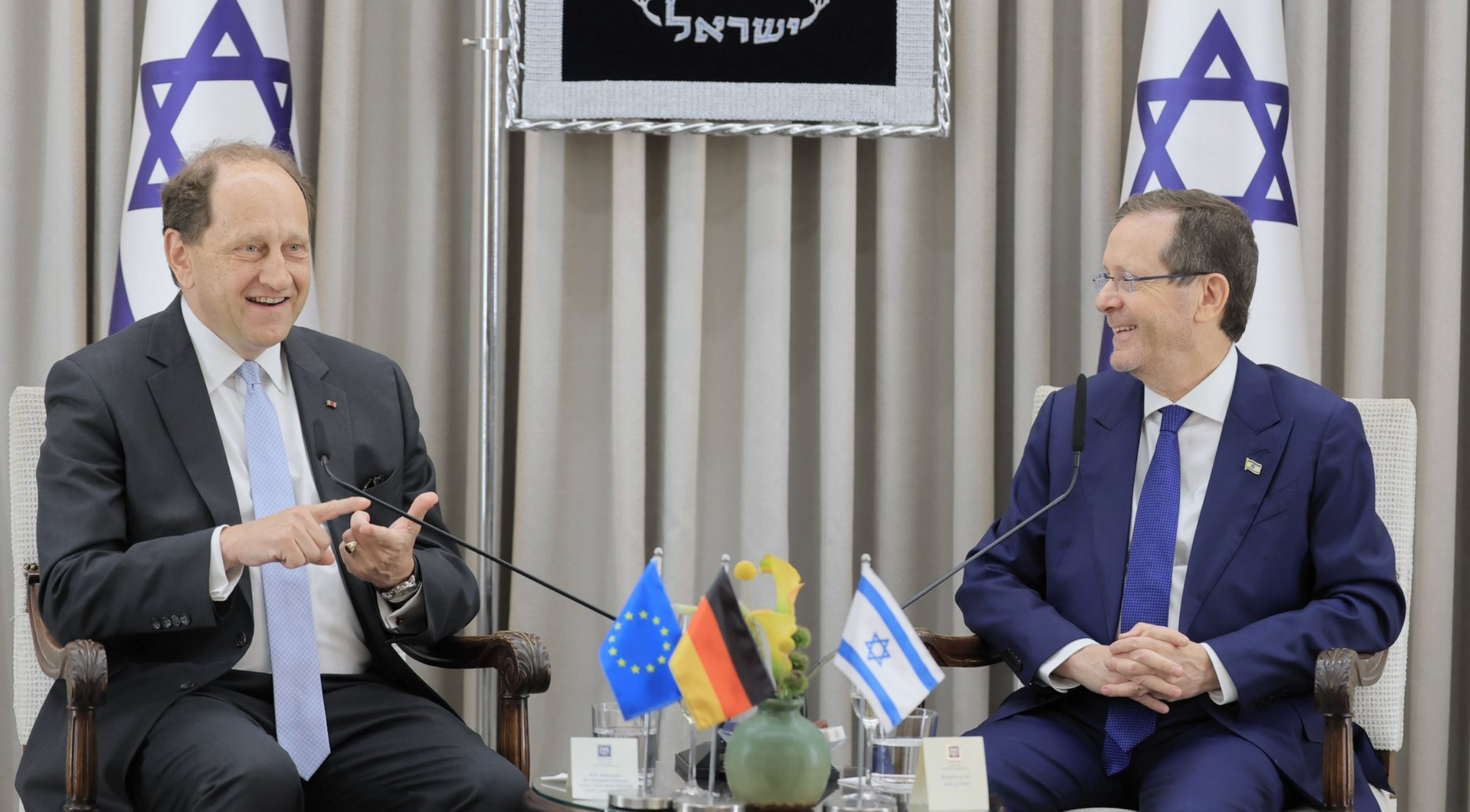 Isaac Herzog reçoit le nouvel ambassadeur allemand