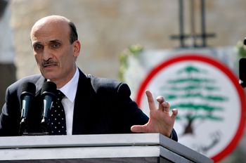 Leader of the Christian Lebanese Forces militia Samir Geagea in the town of Harissa, 27 kilometers (17 miles) north of Beirut, Lebanon, Sunday, Sept. 24, 2006