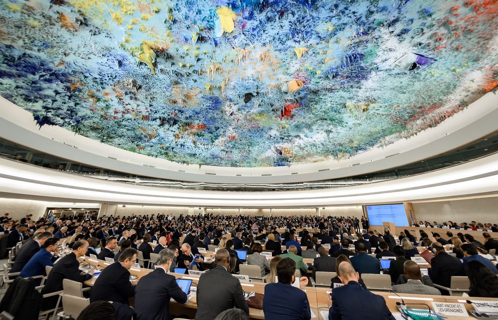 Les délégués assistent à l'ouverture de la principale session annuelle du Conseil des droits de l'homme des Nations Unies le 24 février 2020 à Genève