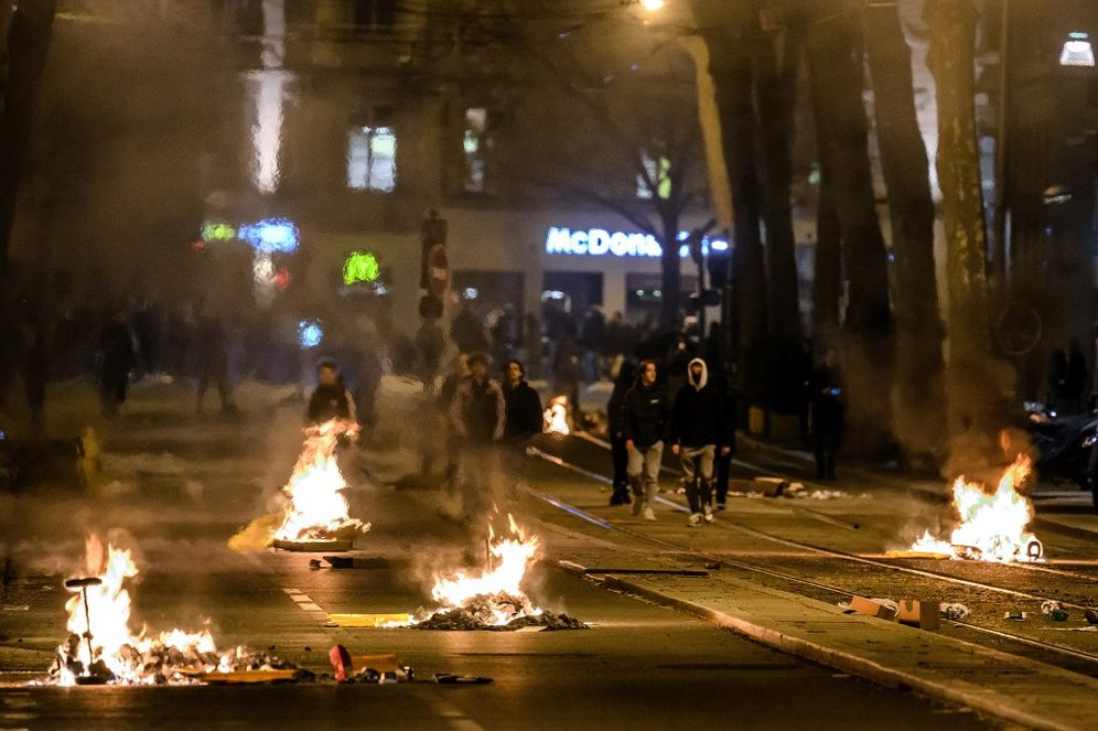 Riots in France against pension reform