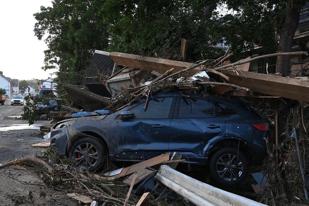 Des inondations dévastatrices à Bad Neuenahr-Ahrweiler, dans l'ouest de l'Allemagne, le 17 juillet 2021