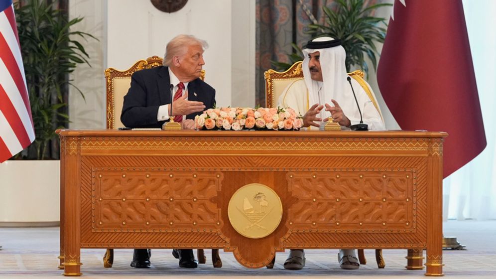 الرئيس الأمريكي دونالد ترامب وأمير قطر تميم بن حمد آل ثاني