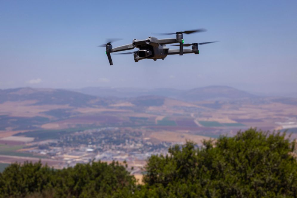 A drone fly above the Gilboa region north Israel.