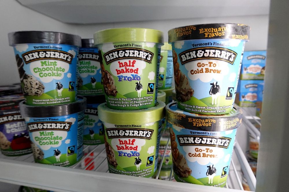 Ice cream is for sale in a Ben & Jerry's store on September 23, 2021 in Miami, Florida, United States.