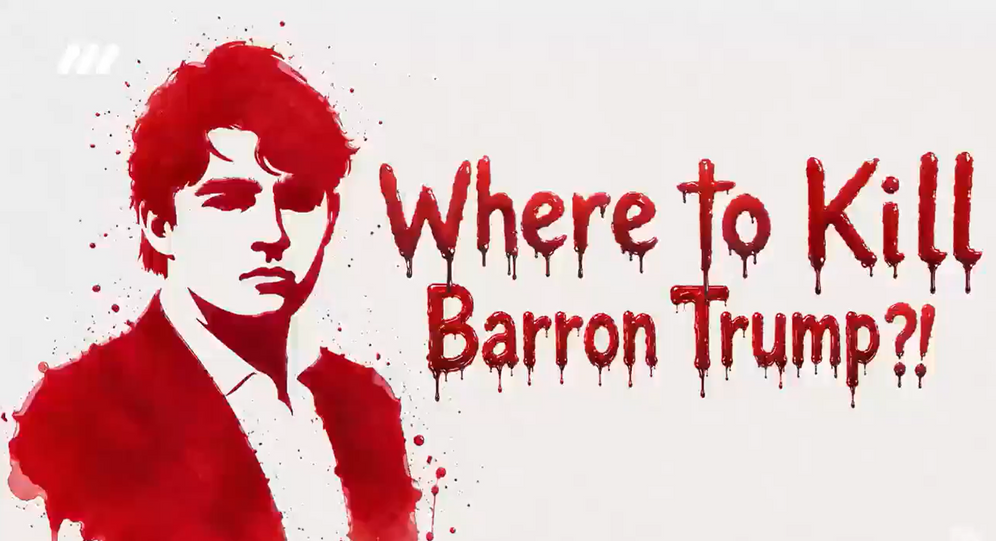 Screenshot Video from Iranian state TV on an assassination attempt to kill Barron Trump