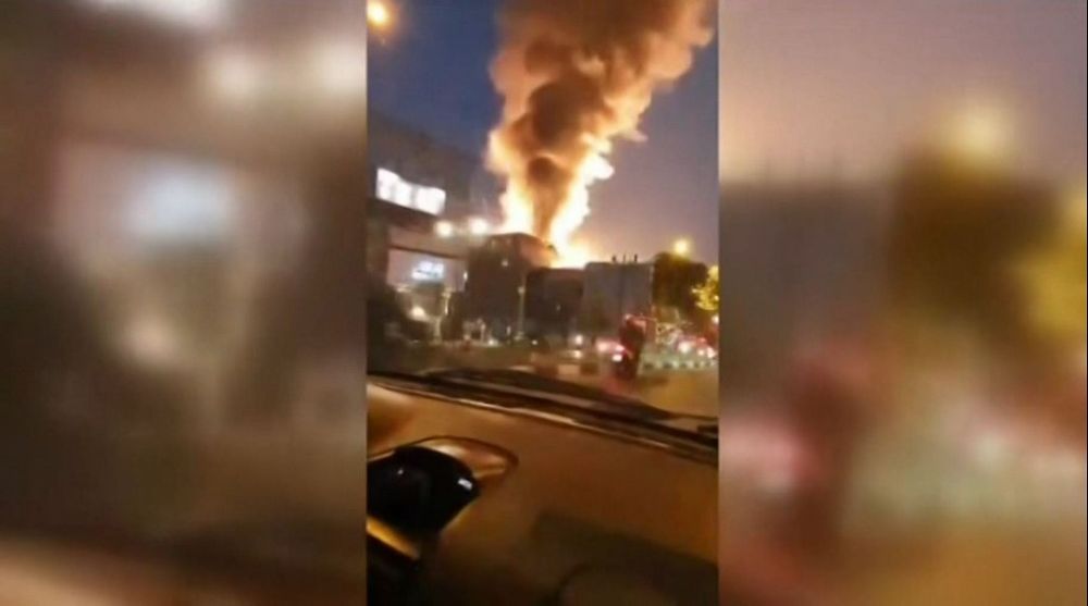 An image grab from footage obtained from the state-run Iran Press news agency on June 30, 2020, shows footage of a powerful explosion at a clinic in northern Tehran.