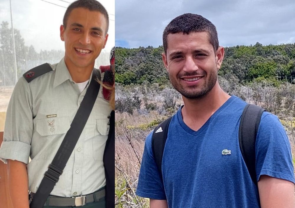 Maj. Itamar Elharar, 26, (L), and Maj. Ofek Aharon, 28, who were both platoon commanders in the Egoz unit. They were killed on January 12, 2022 in a friendly fire incident during security operations near an IDF base in the Jordan Valley.